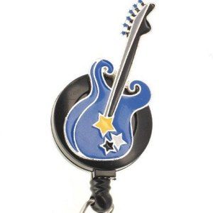 Sassy Badge Retractable Guitar Clinic Hospital ID Badge Holder Reel Blue